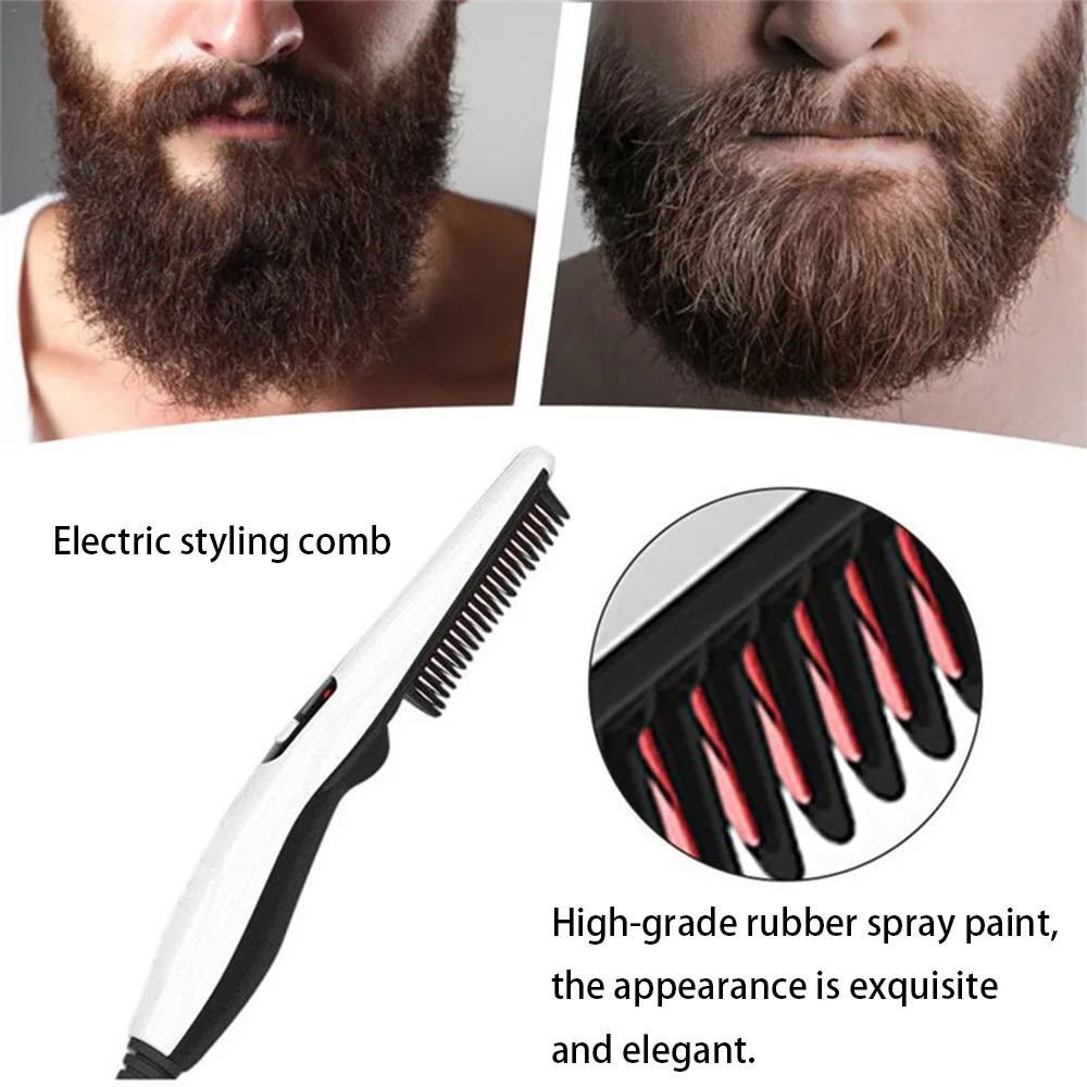 Multifunctional Men Male Hair Straightener Comb Electric Iron Hair Show Cap Beauty Hair Styling Tool Beard Salon Beauty Supplies