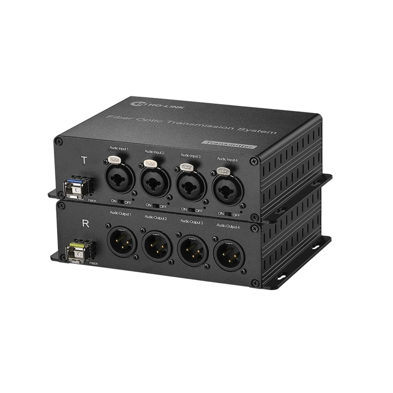 4 منافذ صوت XLR متوازنة للأمام عبر محول الألياف/موسع 48VDC موصل LC لإمداد الطاقة الوهمي عبر SFP #3