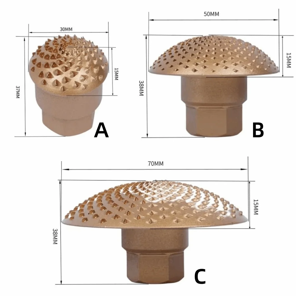 Arc-shaped Woodworking Grinding Head Carbon Steel M14 Angle Grinder Polishing Head Carving Wood Adapter