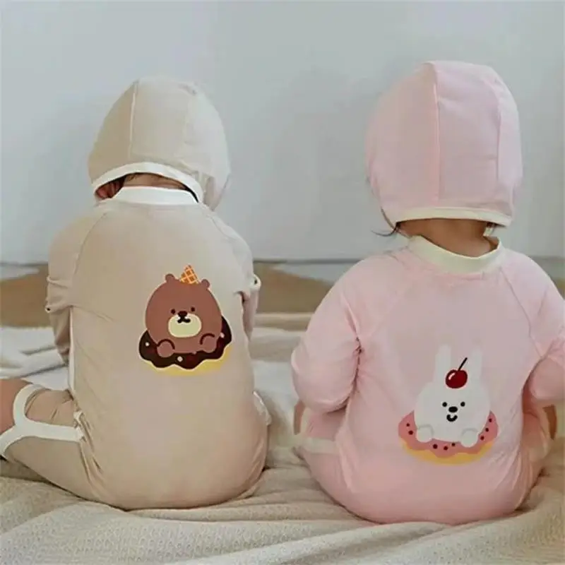 One-piece Toddler Boy Girl Swimsuit Korean Fashion Cartoon Bear Rabbit Swimmwear litttle Boy Girl Summer Beach Travel Clothes