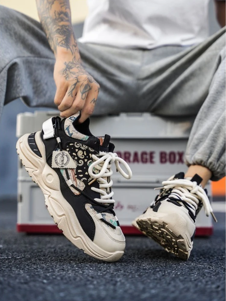 

Мужские осенне-зимние универсальные стильные хит продаж, спортивные кроссовки для подростков, прочная толстая подошва, модная модная обувь с высоким берцем