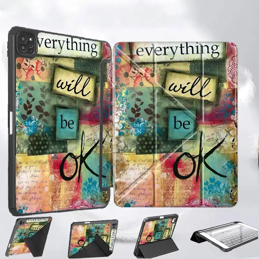 

Чехол-подставка для планшетов iPad Pro 11-го, 10-го, 9-го, 8-го, 7-го поколений, 12.9-дюймовых Pro 2025, Air 4, 5, M3, M2, M4, 11-дюймовых Mini 6, 7 с винтажным кружевным узором