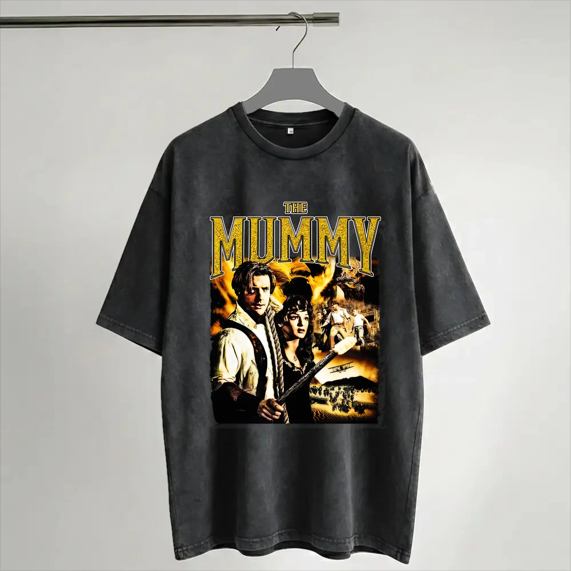 Harajuku Washed Shirts The Mummy 25th Anniversary Outfit Novelty T Shirt High Street  Streetwear Short Sleeve Summer Tee Shirt