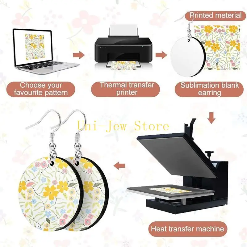 40 جيجابايت 40 قطعة التسامي الأقراط فارغة مجلس الأقراط البيضاء نقل الحرارة أقراط لم تنته الخشب القرط للمجوهرات لتقوم بها بنفسك #3