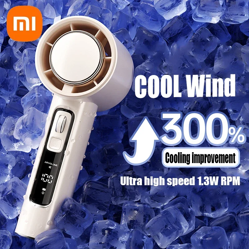 

100 Gears Handheld Fan 5000mAh USB Mini Portable Rechargeable High-Speed Turbine Small Fan Desktop Student Electric Fan