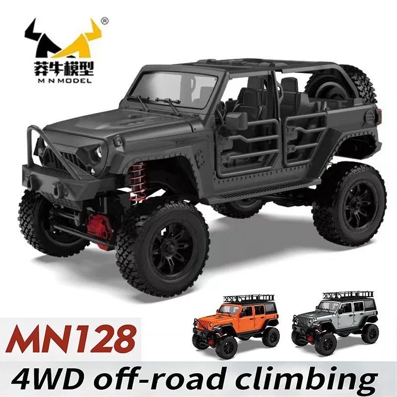 RC Crawler 4x4 Car MN128  2.4G Climbing Buggy Professional with LED Light Full Scale Remote Control Cars Toys for Boys Gift