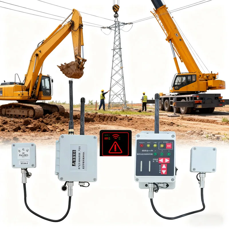 Overhead Power Line Pwas System Proximity Warning Alert System for Excavator at a Construction Site