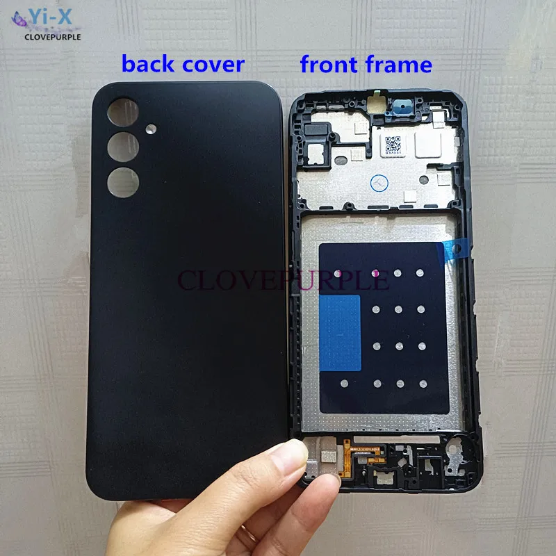 1pcs For Samsung Galaxy A14 5G A146P Front Frame + Back Battery Cover Housing Bezel Repair Parts