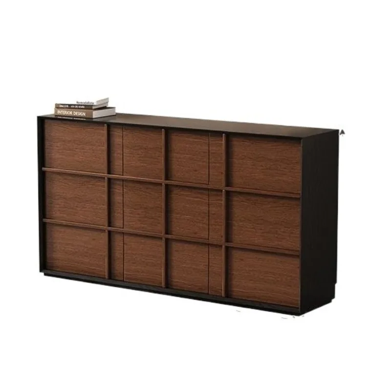 solid wood storage dining side bedroom bedside retro six-bucket side nine-bucket