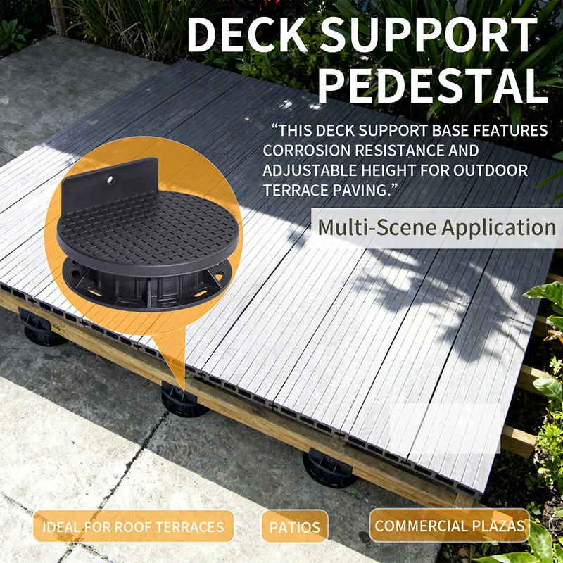 Terrasses hivernales isolées sur pieds réglables en hauteur (25-35 mm) avec compensation de niveau pour bois, WPC et carrelage, pour balcon et terrasse sur toit, imperméables et résistantes aux UV