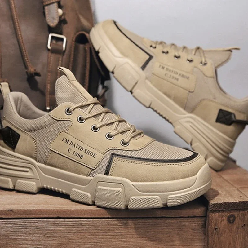 Мужская обувь, модная мужская вулканизированная обувь, водонепроницаемая нескользящая обувь для активного отдыха, спортивные высококачественные коричневые ботинки