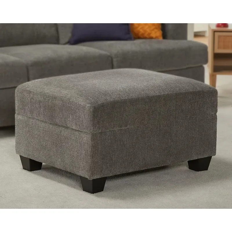 Sofa, Comfy Sofa Couch with Extra Deep Seats, Modern Sofa- Ottoman, Couch for Living Room Apartment Lounge, Grey Chenille