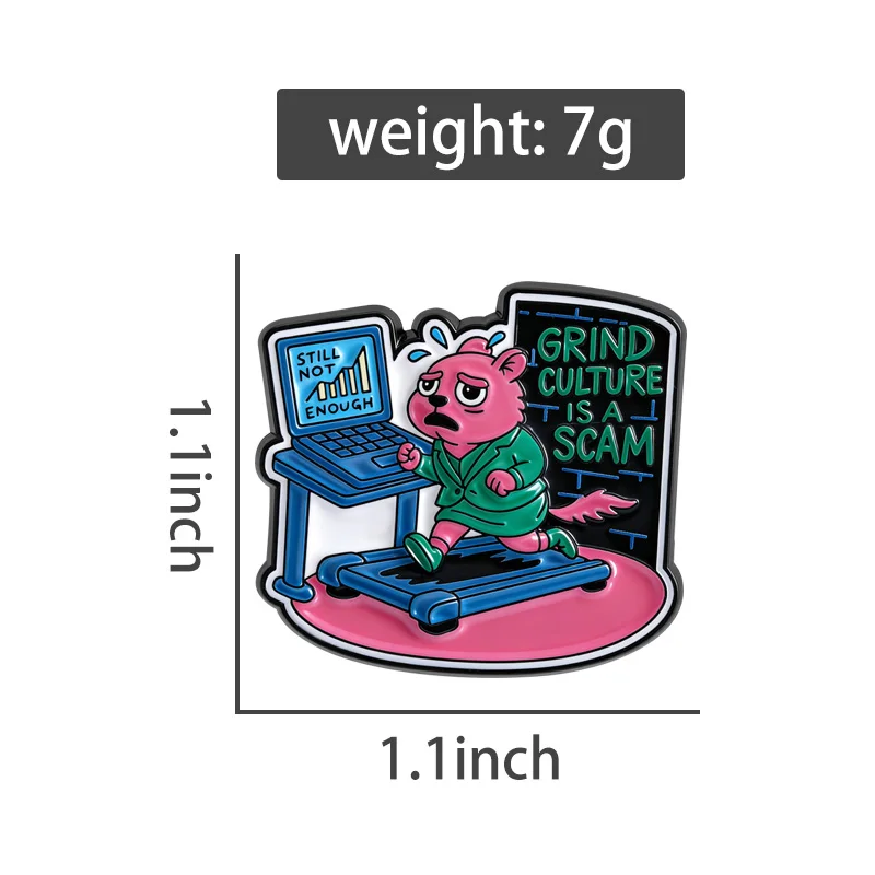 Arbeit Memes Collection Emaille Pins Cries In Corporate Broschen I Poop On Company Time Abzeichen Cartoon Boss Cat Frog Schmuck – Detail 5
