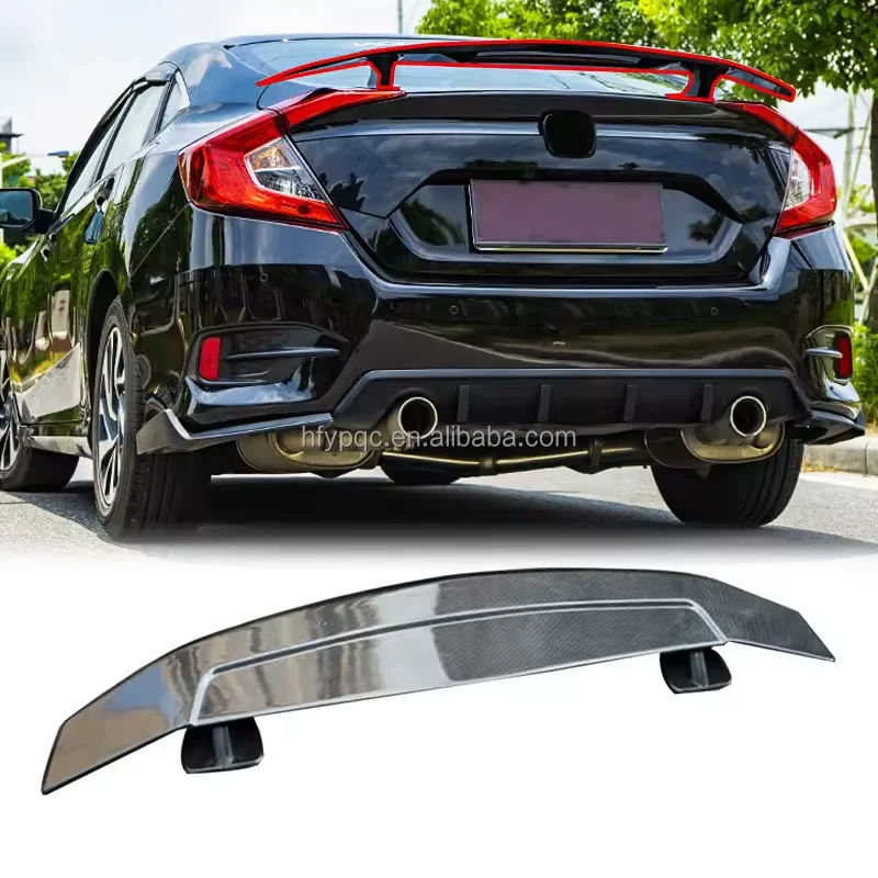 

New Spoiler Tail Wing Rear Trunk Spoiler Universal Carbon Fiber Look ABS for All Sedans Carton Single Aleron Universal 3kg