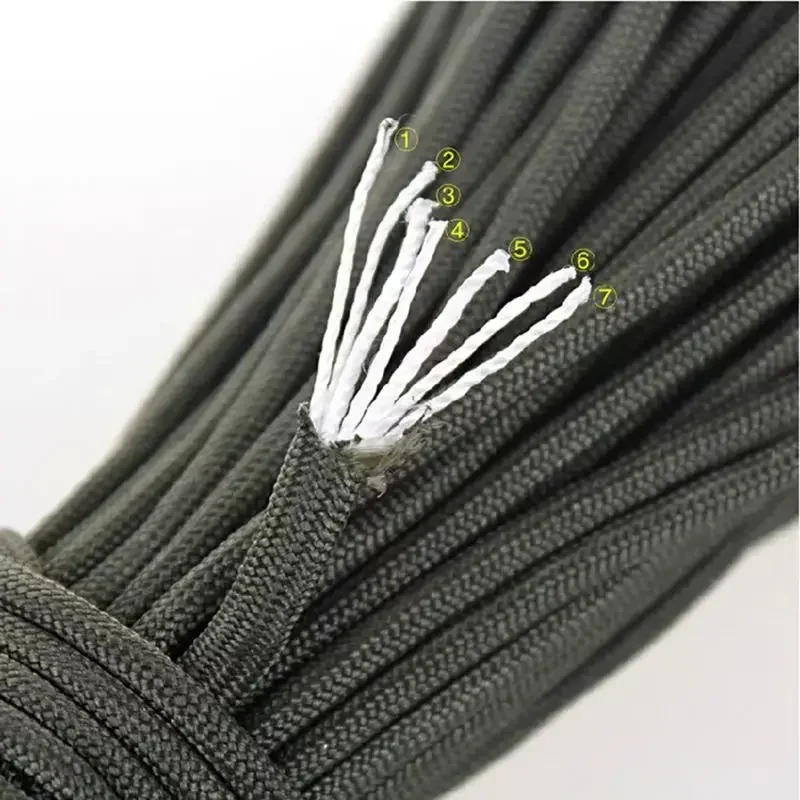 550 Military Paracord 7 Strand 4mm Tactical Parachute Cord 5m/16m/31m Camping Accessories Outdoor Survival DIY Bracelet Rope