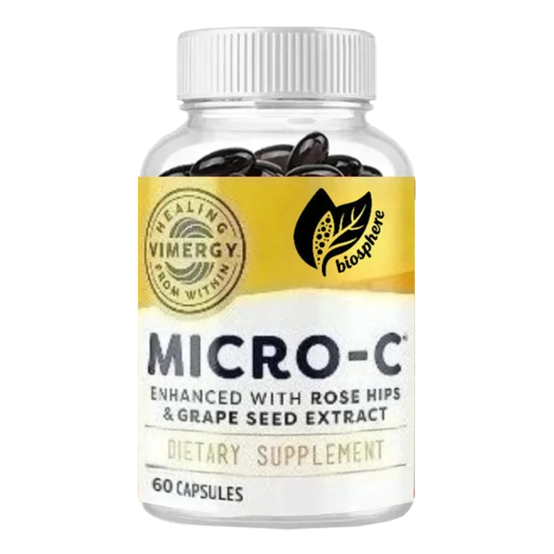 

Капсулы с витамином С — 500 мг в капсулах, здоровье иммунитета, способствуют производства коллагена, поддерживают здоровые кости - 60 капсул