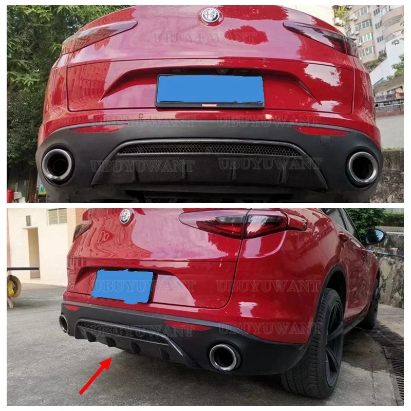 For Alfa Romeo Stelvio 2017 2018 2019 Rear Lip Diffuser High Quality Carbon Fiber / FRP Spoiler Car Bumper Apron Guard