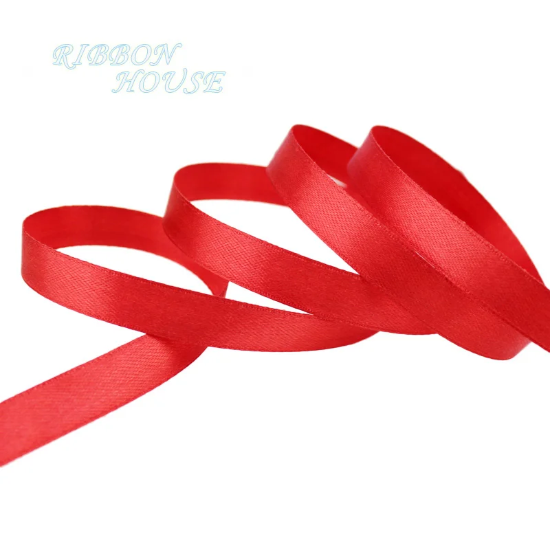 (25 yards/roll) Red Single Face Satin Ribbon Wholesale Gift Wrapping Christmas ribbons