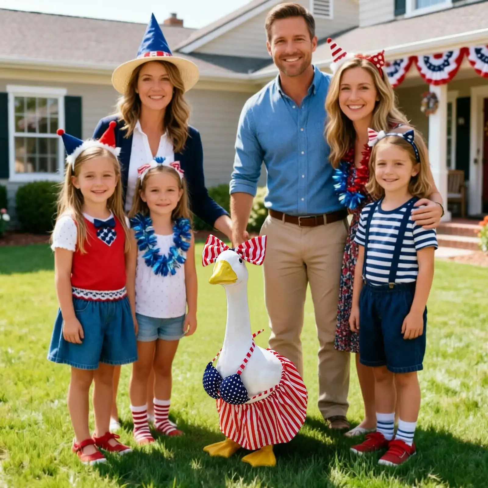 23 Inch Porch Goose Outfits Funny Patriotic 4th Of July With Bow Bikini Porch Goose Outfits For Garden Parties Pool Parties
