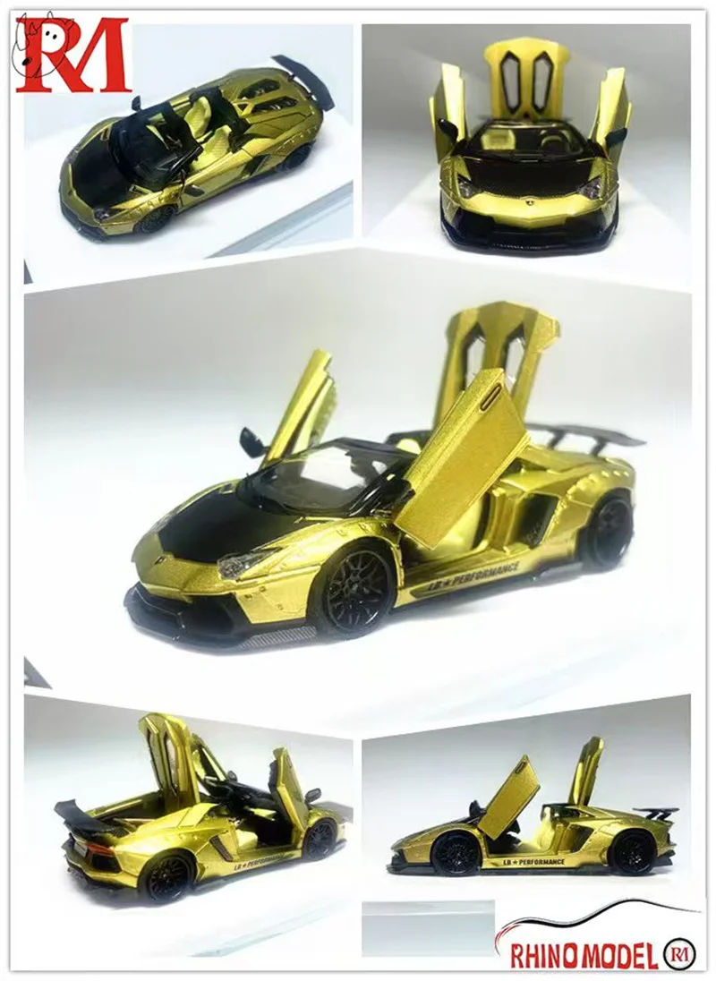 Rhino Model RM 1:64 LP700-4 LBWK srebrny / złoty Limited499 Diecast Model samochodu