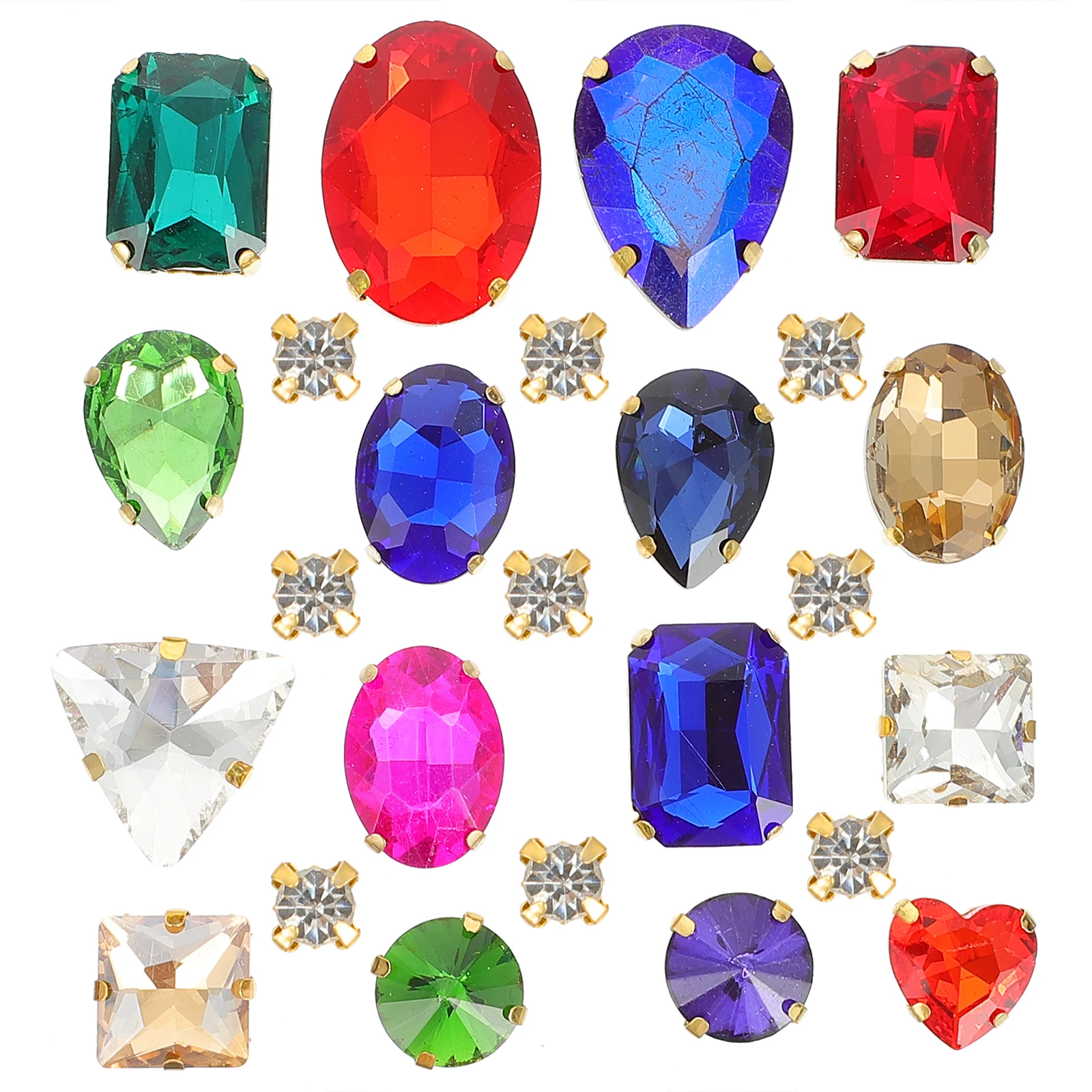 

1 set Sewing Drill Decorations Glass Rhinestones Claw Stones DIY Dress Accessories Hand Sewing Fashion Environmental Friendly