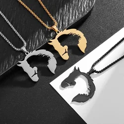 Fashionable and Simple Glossy Horse Head Animal Pendant Necklace Suitable for Men and Women Fashion Casual Party Jewelry
