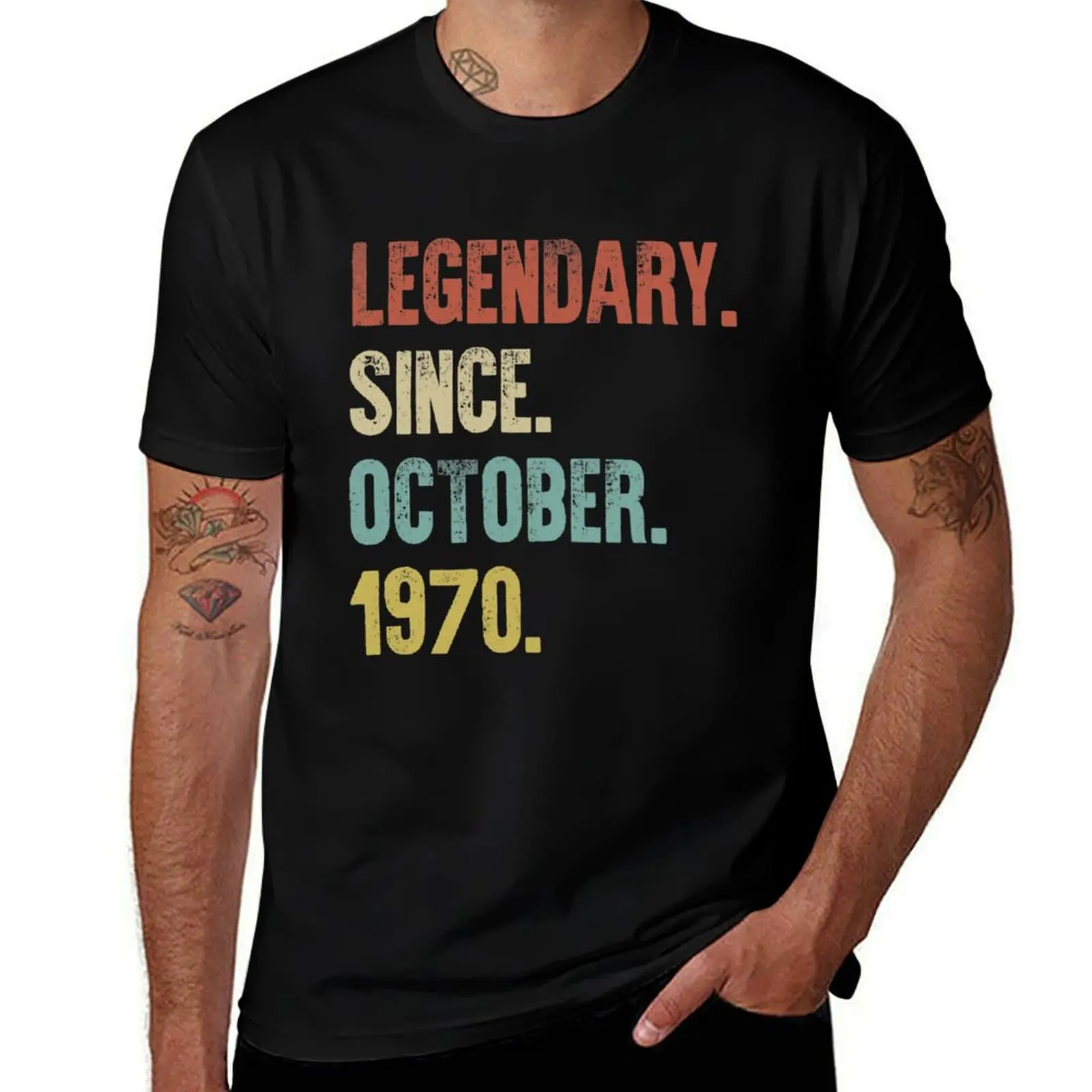 

Retro Vintage 50th Birthday Legendary Since October 1970 T-Shirt t shirt man cotton t shirts for man cotton funny T-Shirt