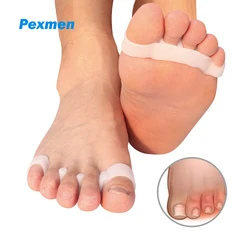 Pexmen 2Pcs Gel Toe Separator Protector for Overlapping Hammer Toes Pain Relief Toe Correction Bunion Corrector Foot Care Tool
