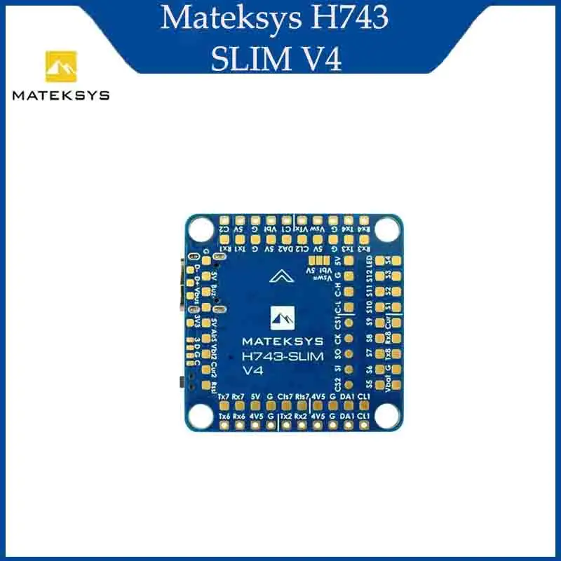 

Matek Mateksys H743 SLIM V4 STM32H743VIT6 Dual ICM42688P 2-8S F7 Flight Controller BEC5V For FPV Drone Multicopter Model RC Tool