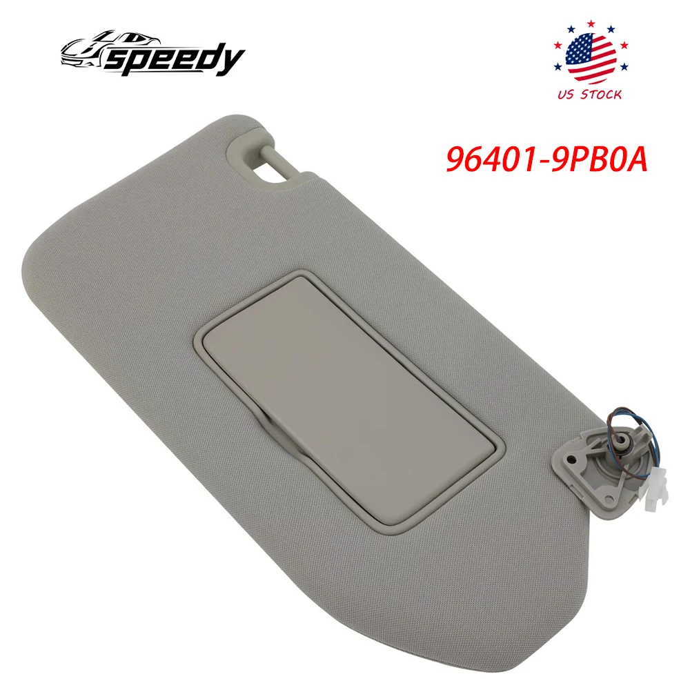 

96401-9PB0A Left Driver Gray Sun Visor With Lamp for Nissan Pathfinder 2013-2018