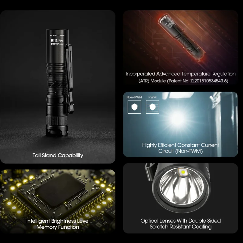 NITECORE MT1A PRO 800Lumens LED EDC Flashlight Inlcude 1100mAh Battery