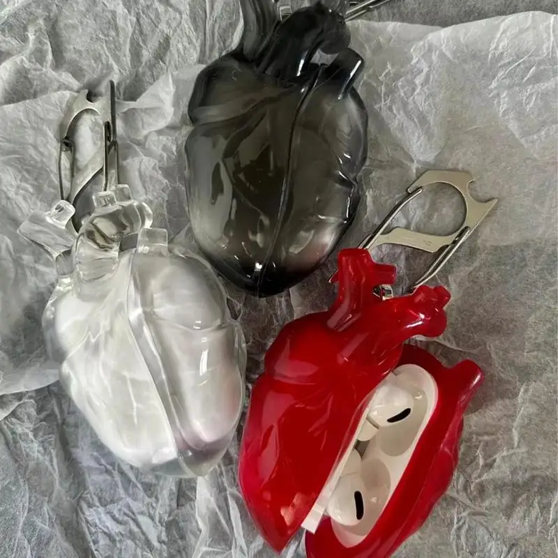 For AirPods Pro2 Heart Earphone Case Headphone Case Liquid Silicone Earbud Cover Earphone Protective Case 808FC