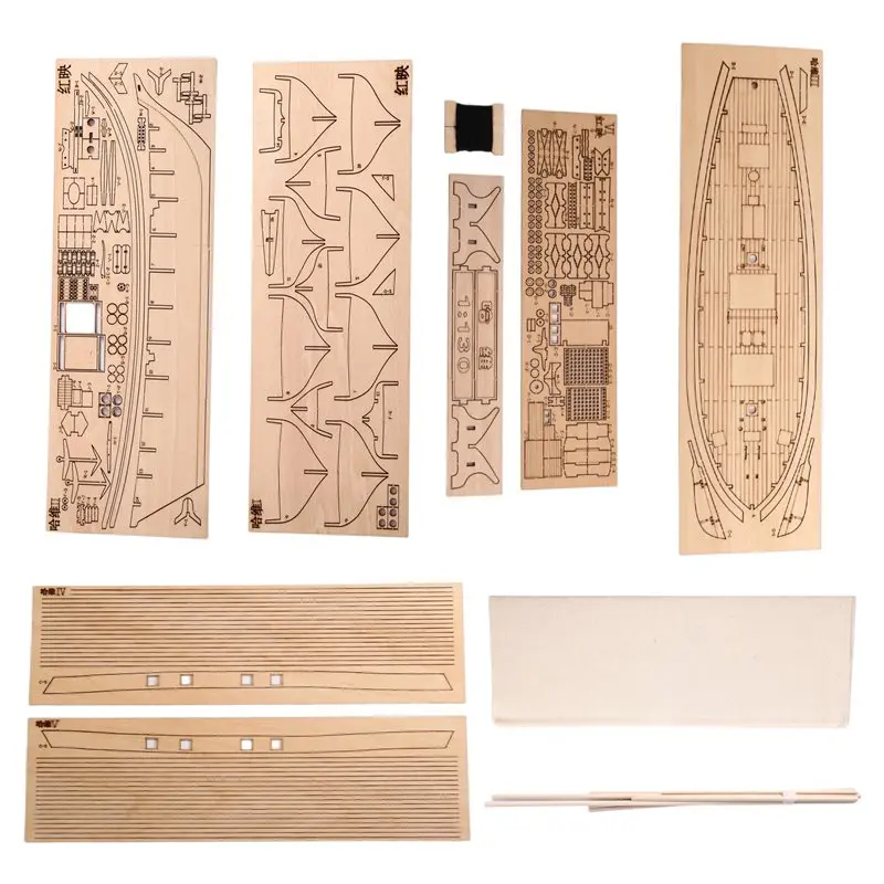 B78B-1Pc DIY Wooden Assembly Sailing Ship Model Home Desk Decoration Gift