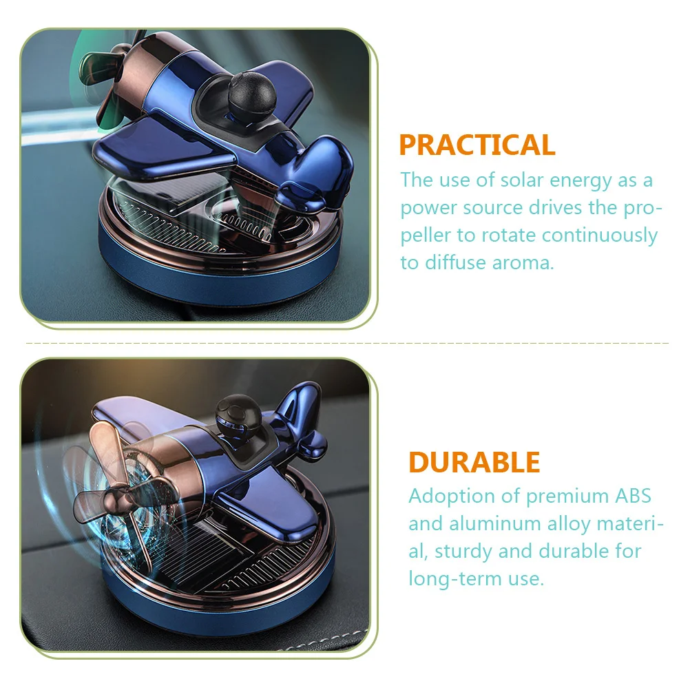 

Stylish Solar Aircraft Car Aromatherapy Diffuser Air Freshener for Car Interior Dashboard Decor Rotate Propeller Scent Diffusion