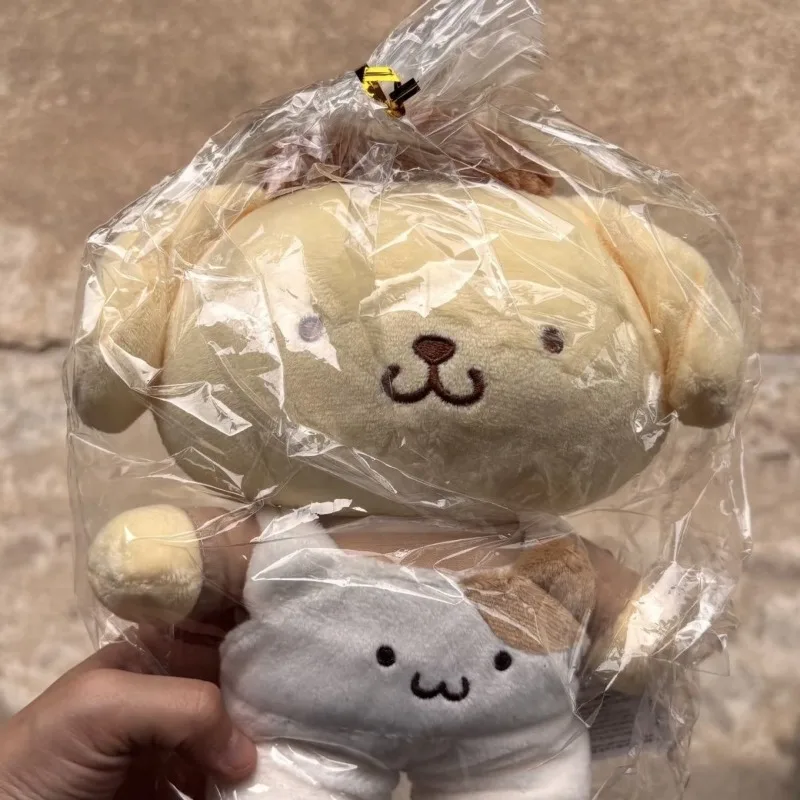 Kawaii PomPomPurin Sanrio 어린이 귀여운 플러시 장난감 인형 인형 학생 기숙사 소파 장식 소녀를위한 크리스마스 선물