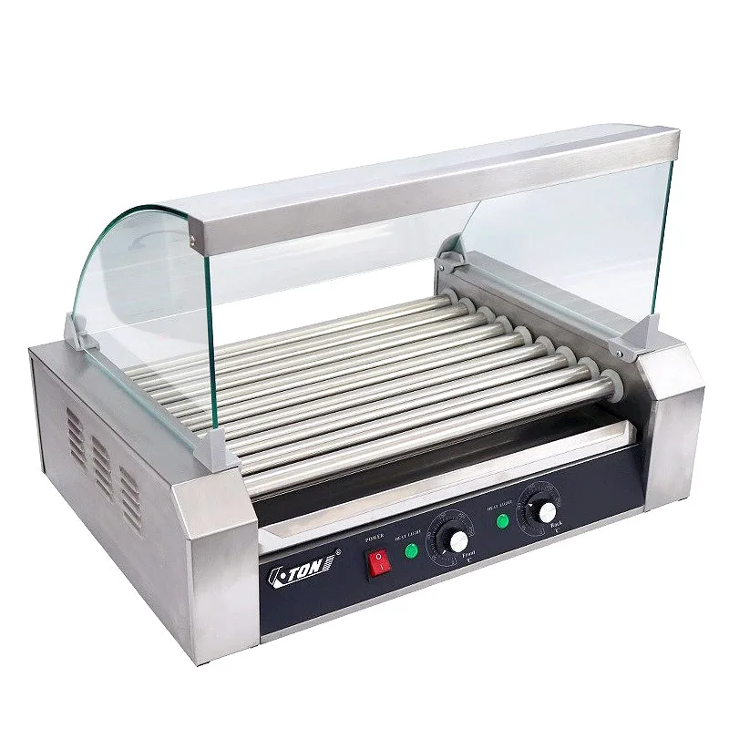 Automatic Hot Dog Sausage Machine Stalls Commercial Double-temperature Stainless Steel Crispy Skin Efficient.
