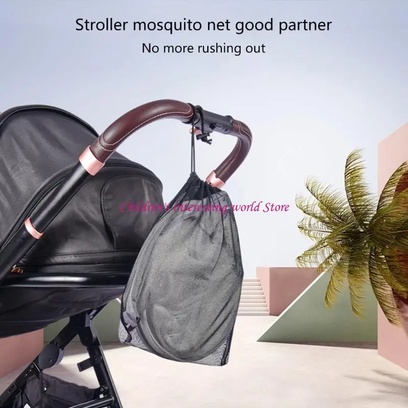 

Portable Stroller Net Bag Travel Friendly Storage Bag Daily Use Organizers Durable String for Baby Stroller Net 425F