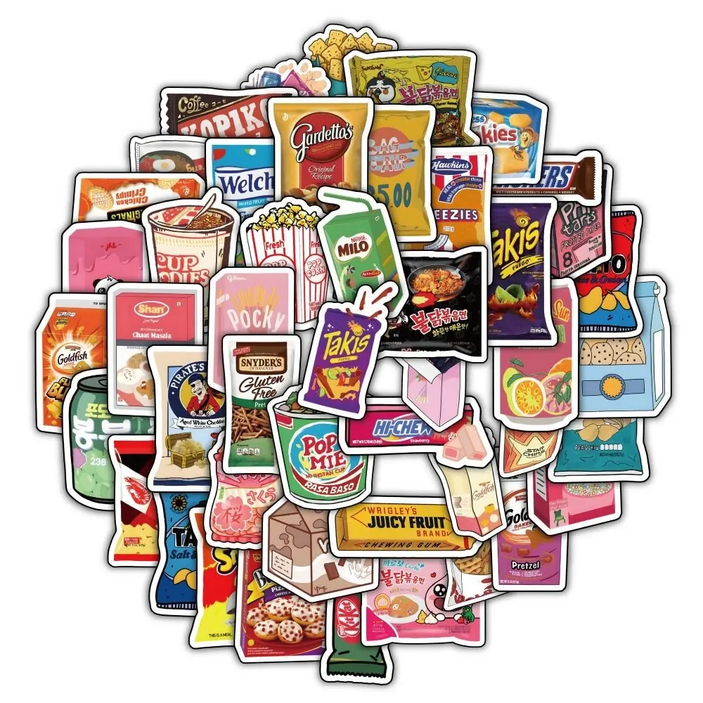 59PCS Classic Snacks Graffiti Aufkleber für Fahrrad Hand Konto Federmäppchen Aufkleber LanLanStickersWorld