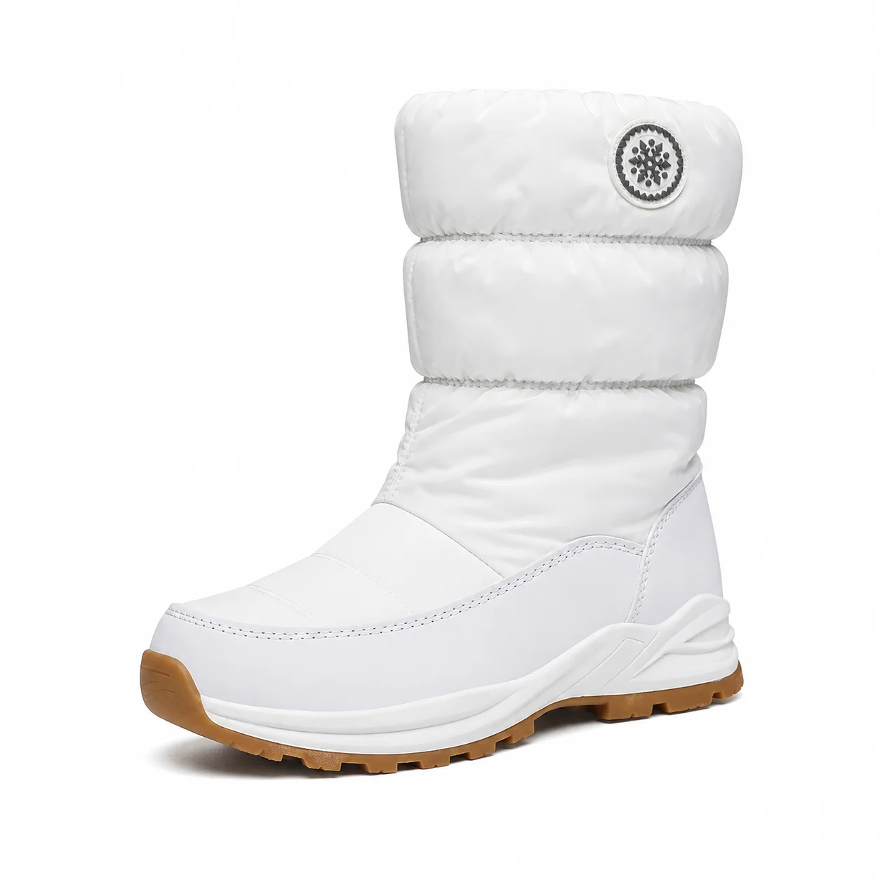 Damen Winter-Schneestiefel Wasserdicht Warm Gefüttert mit Fell Rutschfest Halbhohe Stiefel mit Reißverschluss Outdoor-Wanderschuhe Weihnachts- und Neujahrsgeschenk – Detail 8