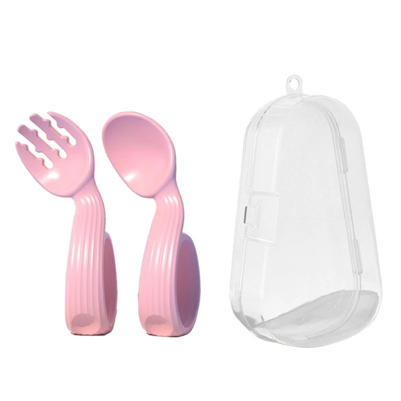 

Набор принадлежностей для обучения детей, ложки и вилки с футляром для хранения, чехол для малышей, обучение кормлению, пищевые добавки