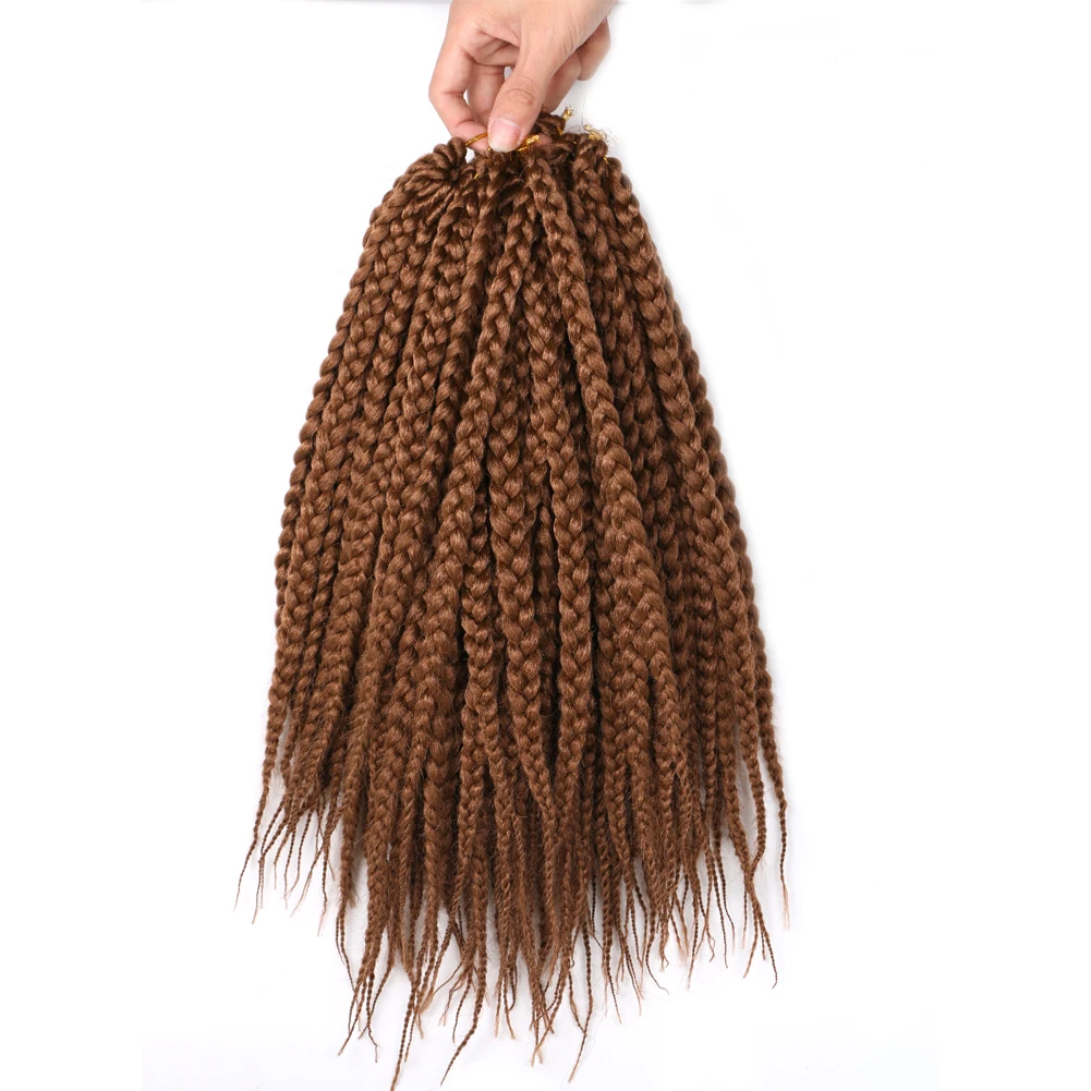 3x Crochet Box Braids 14 Inch Short Boho Goddess Box Braids Crochet Hair Prelooped Synthetic Braiding Hair Crochet Braids