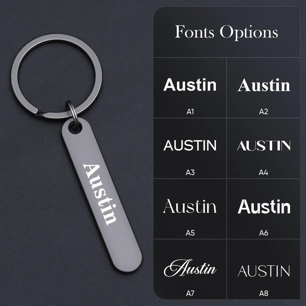 1PCS Free Customized Keychains Titanium Bar Keyring Personalized Laser Engraving Logo for Phone Number Name Car Key Chain Gifts