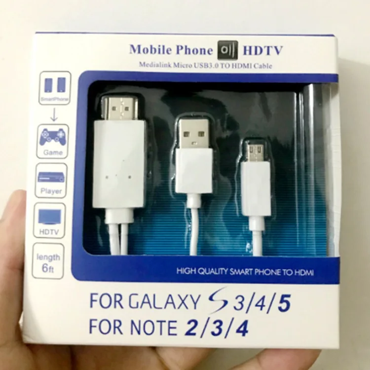 2 متر MHL مايكرو USB إلى HDMI-متوافق محول محول كابل 1080P HDTV لأجهزة أندرويد سامسونج غالاكسي S3 S4 S5 نوت 3 2