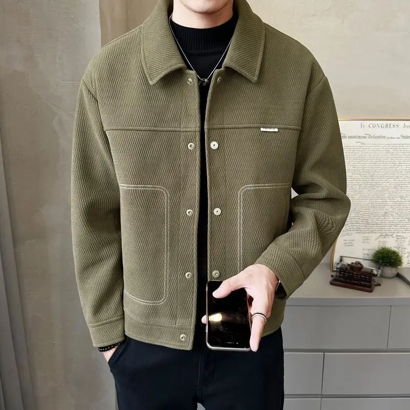 

2023 New Autumn/Winter Trendy Brand High End Handsome Collar Men's Versatile Casual Jacket Men's Top