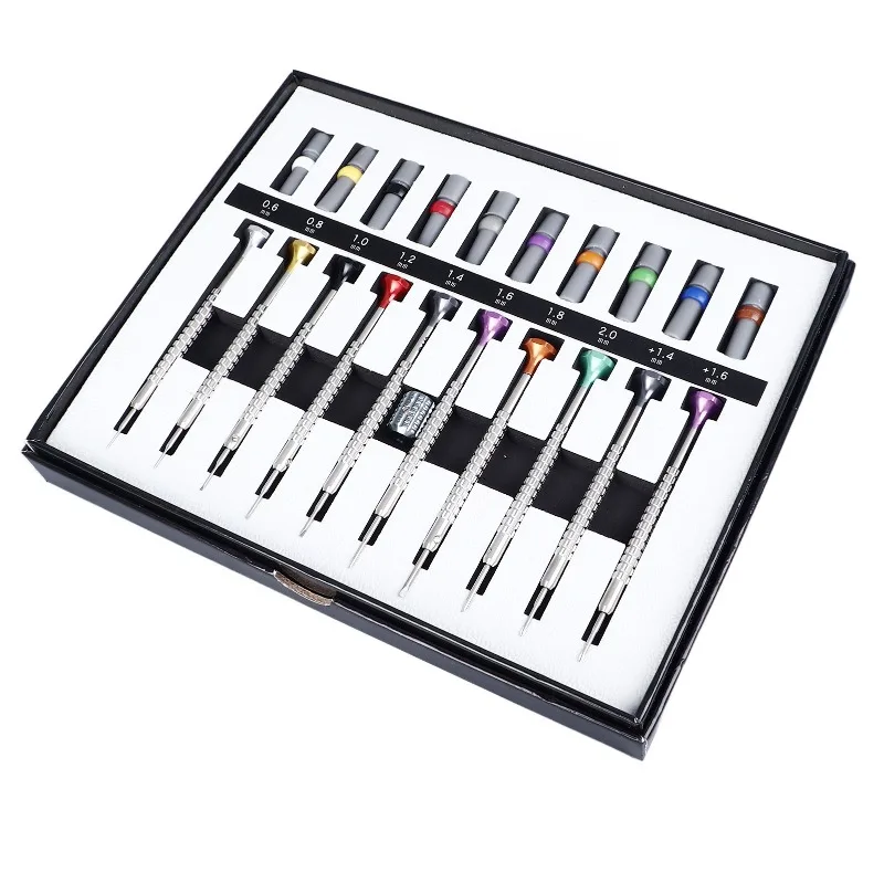 watch repair tool 10 pcs watch repair screwdriver, thick handle 10pc screw batch set, one/cross screwdriver