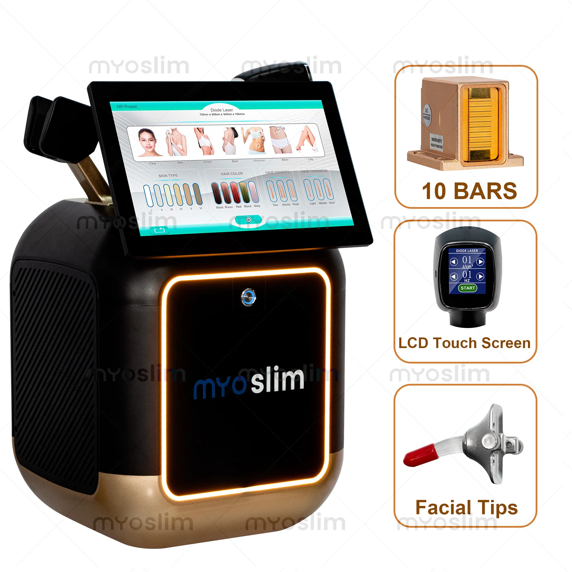 Professional 808nm Diode Hair Removal Machine 808 755 940 1064 Permanent Hair Remov Equipment Painless Body Epilator Device