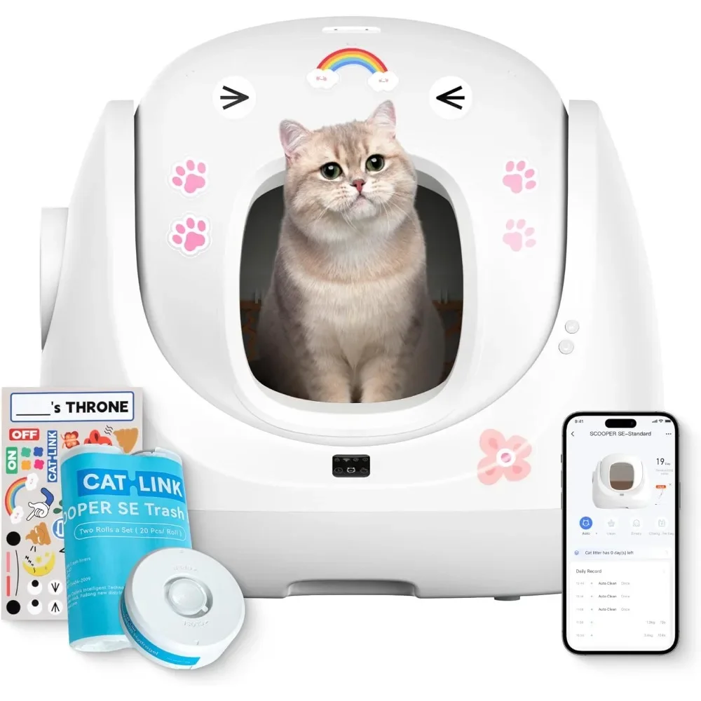 

Self Cleaning Litter Box for Multiple Cats, Health Monitor,Automatic Litter Box with APP,Large Cat Litter Box Automatic Cleaning