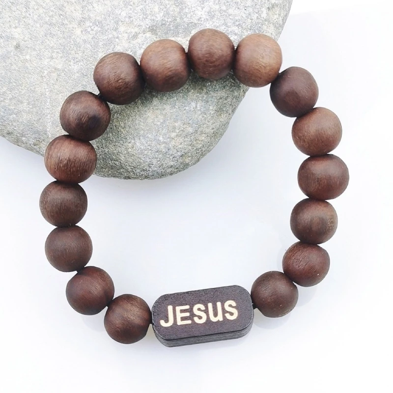 2PcsElegant Bracelet for Baptism Bead Handchain Adjustable Length Wristband