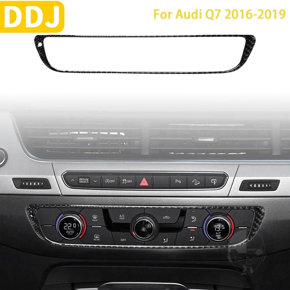 

For Audi Q7 2016 2017 2018 2019 Accessories Carbon Fiber Car Interior Air Conditioning Panel Frame Trim Sticker Decoration