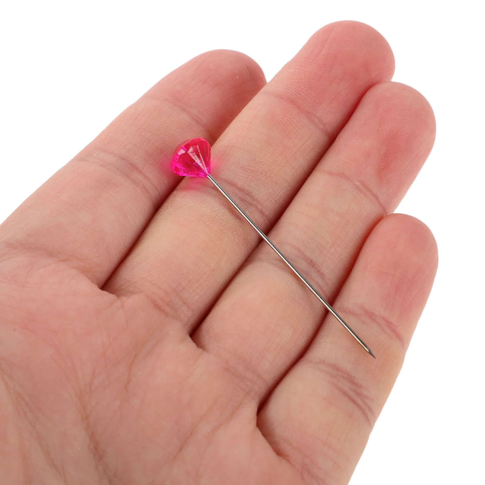 

100Pcs Crystal Diamond Head Pins Elegant Corsage Boutonniere Pins for Wedding Bridal Bouquet Decoration Sewing Craft